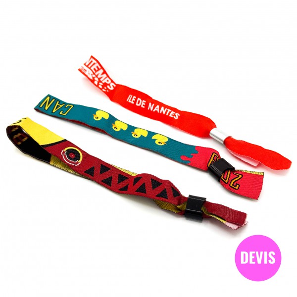 Bracelet textile tissé (sur devis)