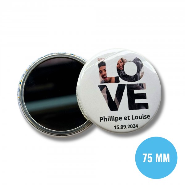 Badge miroir Ø 75mm