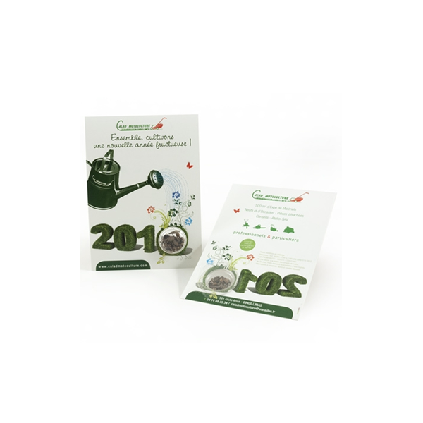 Carte originale avec graines en capsule