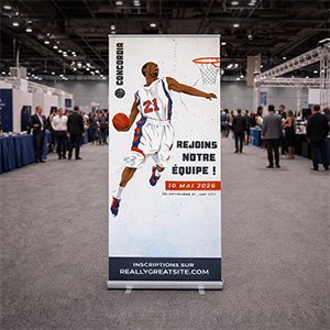 Roll-up dans un salon professionnel