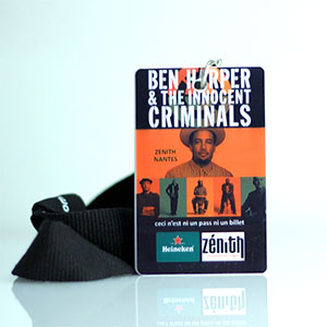 Carte d'accès backstage de concert