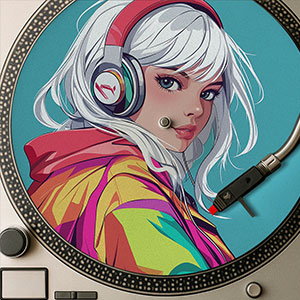Feutrine vinyle imprimée sur platine DJ
